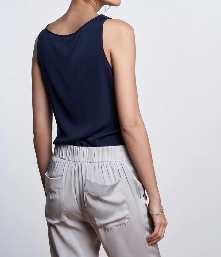 Paris Cowl Neck Silk Tank