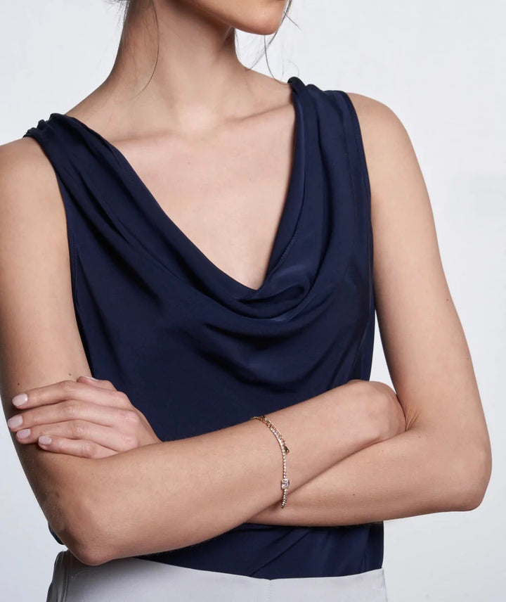 Paris Cowl Neck Silk Tank