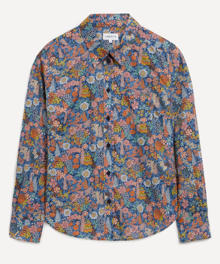 Ciara Fitted Tana Lawn Cotton Shirt- Light Blue