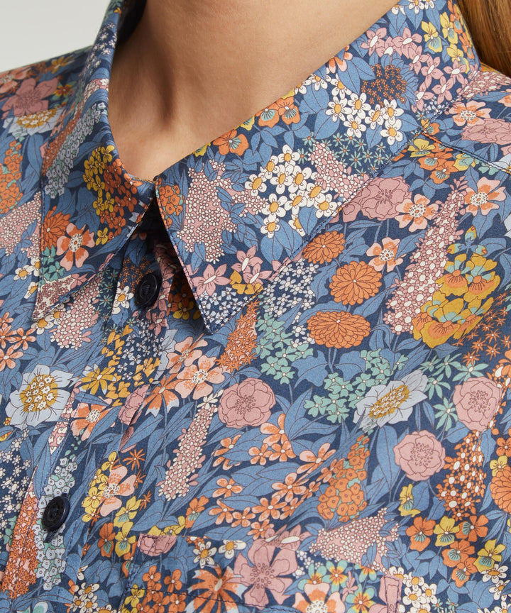 Ciara Fitted Tana Lawn Cotton Shirt- Light Blue