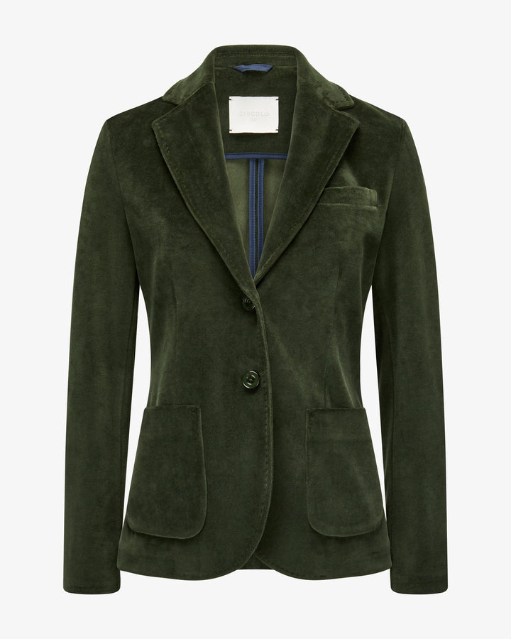 2 Button Velvet Blazer - Forest
