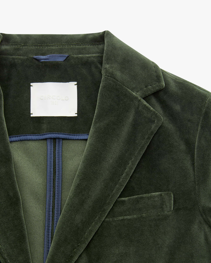 2 Button Velvet Blazer - Forest