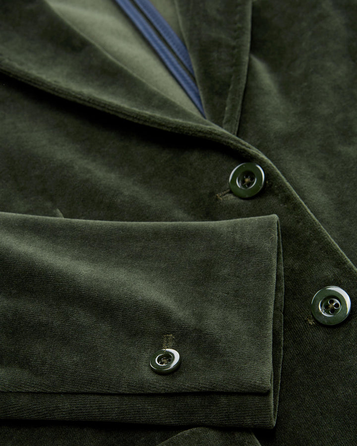 2 Button Velvet Blazer - Forest