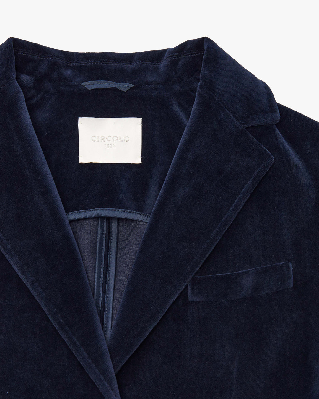Slim Fit Velour 2 Button Jacket - Dark Navy