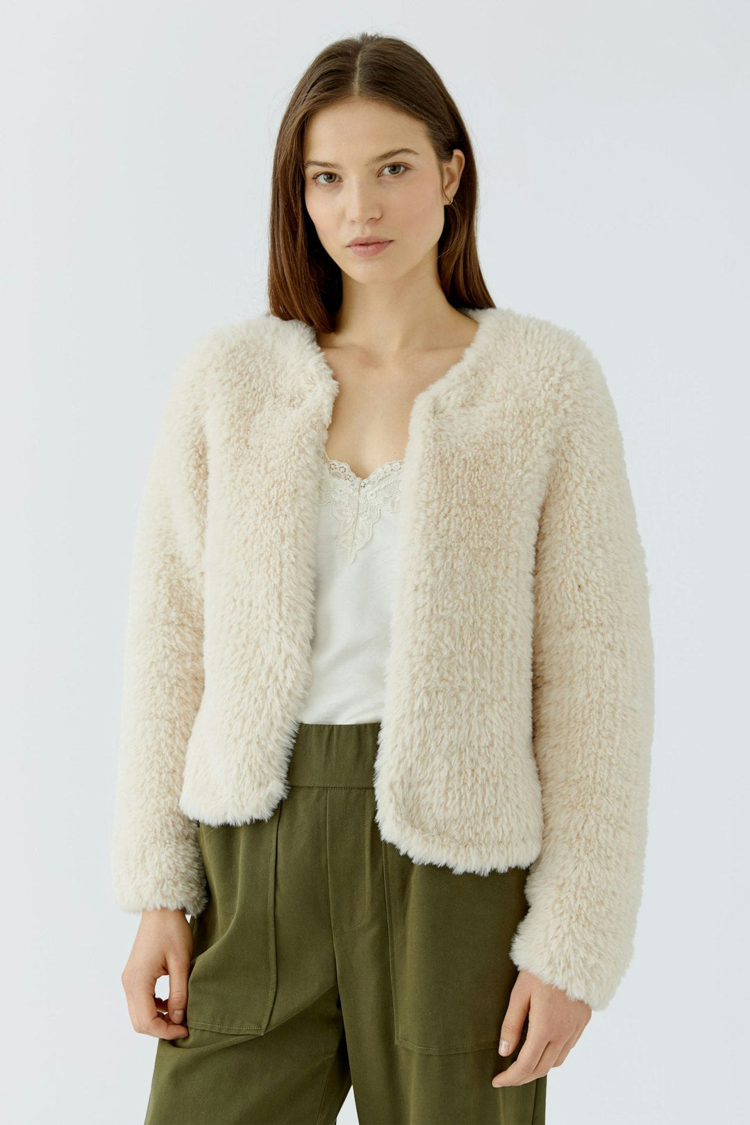 Faux-Fur Knit Jacket