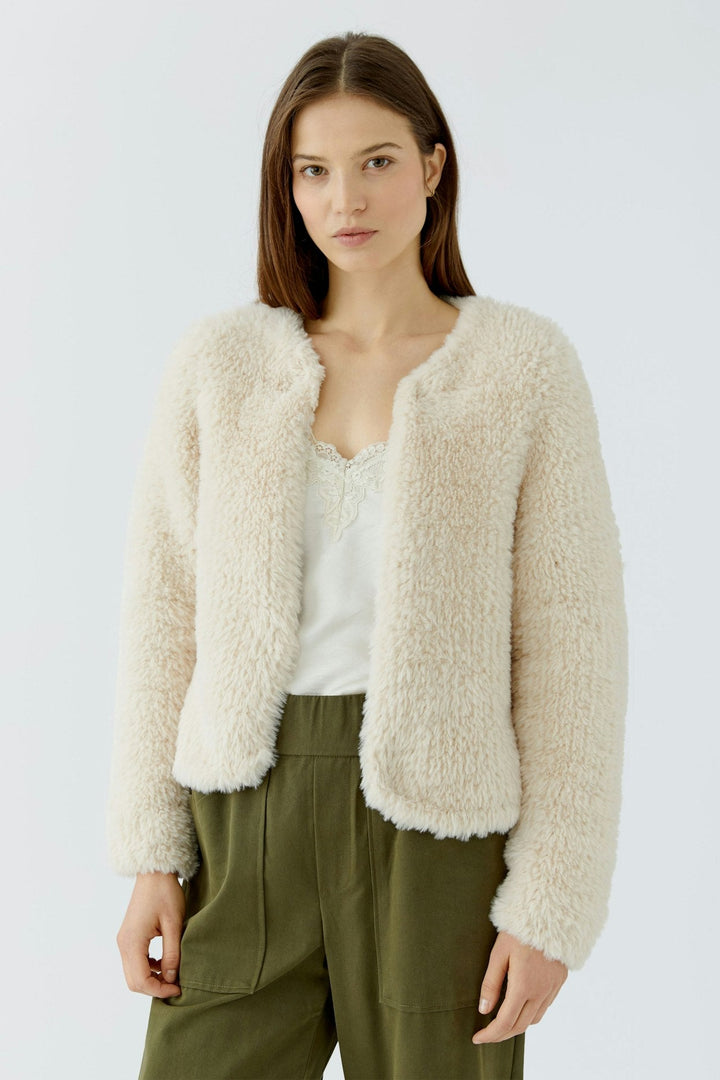 Faux-Fur Knit Jacket