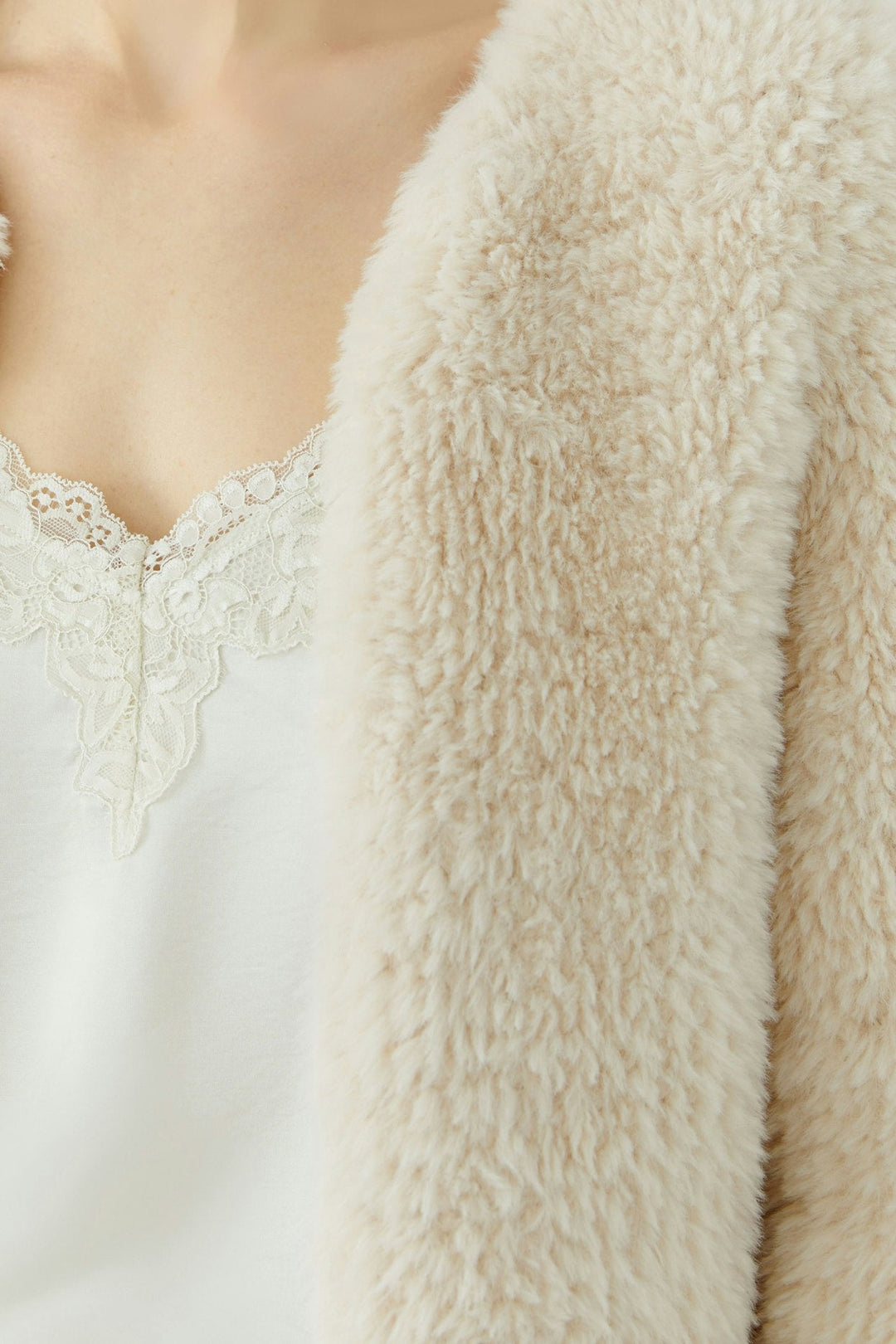 Faux-Fur Knit Jacket
