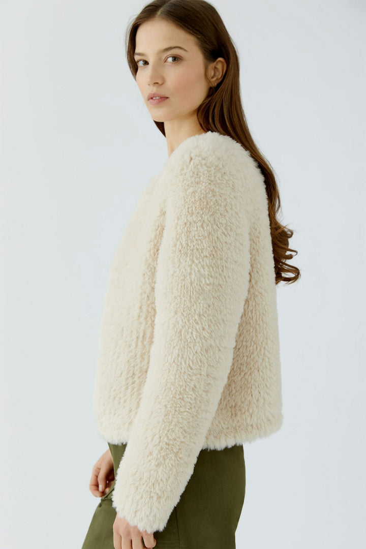 Faux-Fur Knit Jacket