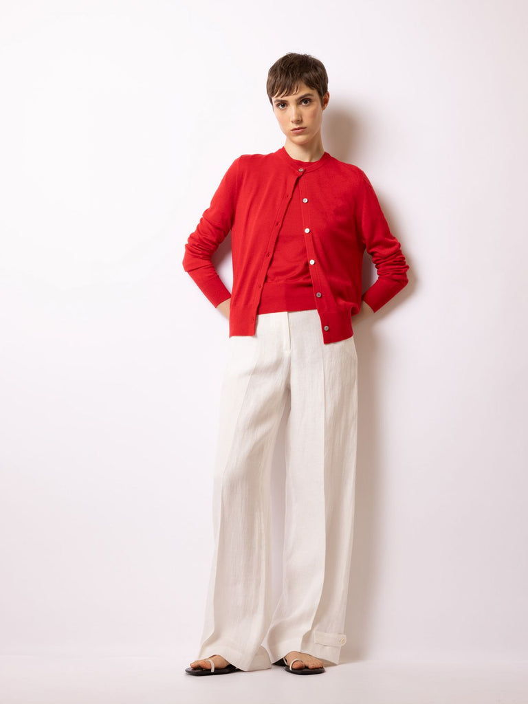 Red Fine Knit Cardigan – LIANA NYC