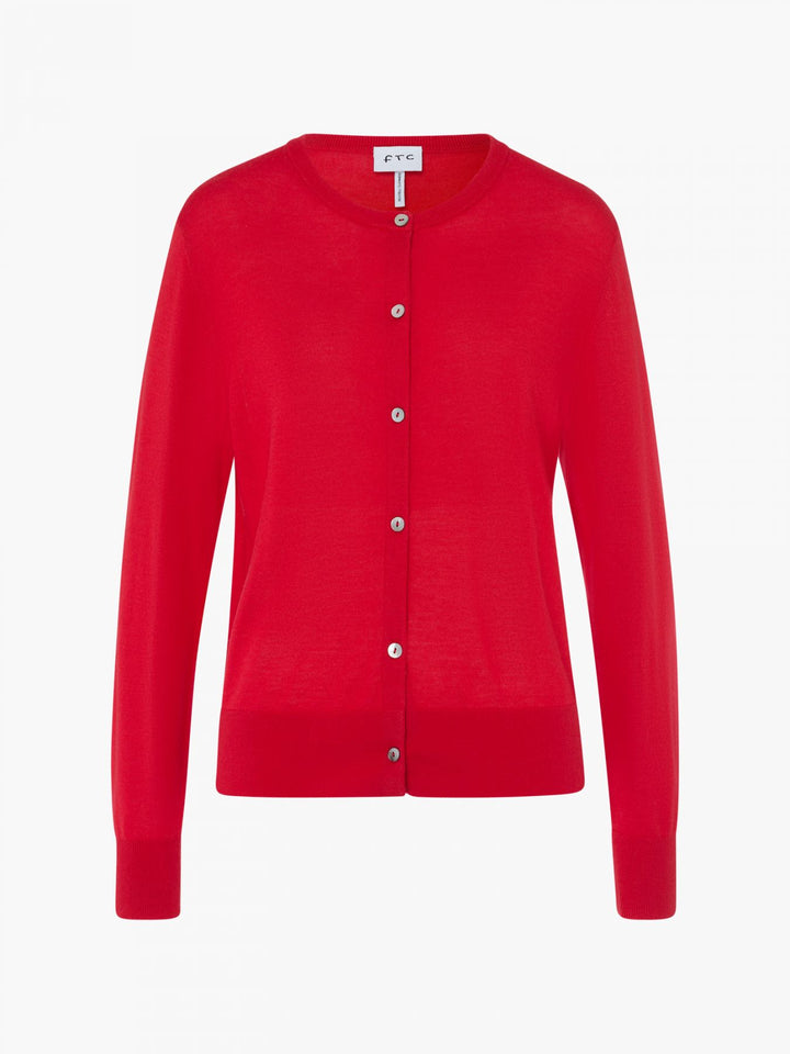 Red Fine Knit Cardigan