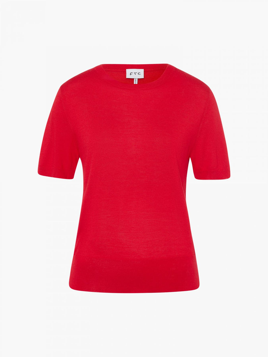 Red Fine Knit Pullover Tee