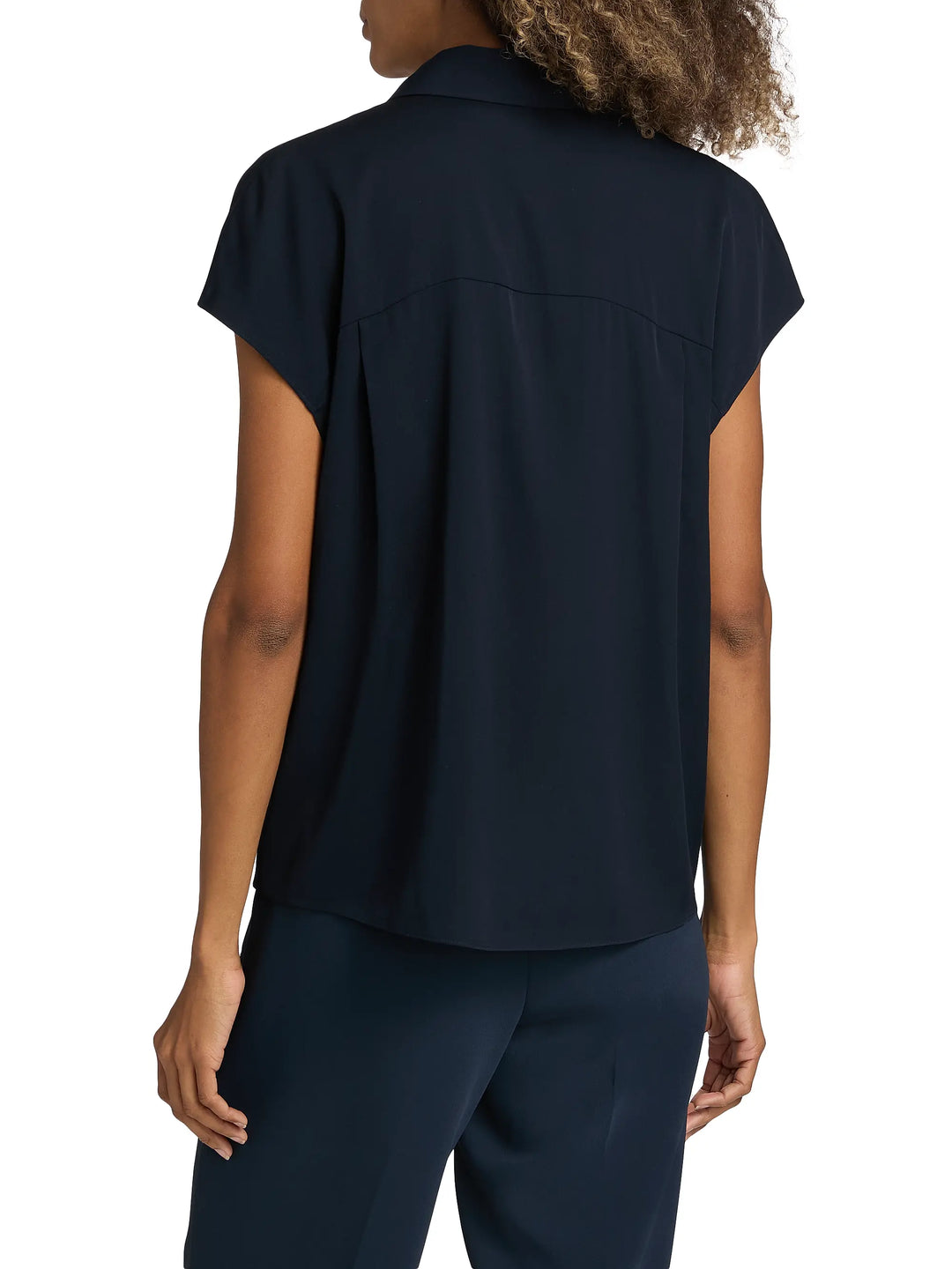 Cap Sleeve Hidden Placket Blouse
