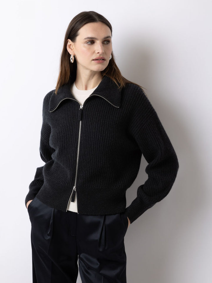 Zip Cardigan - Onyx