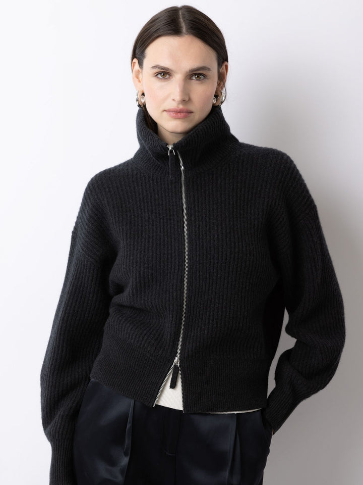 Zip Cardigan - Onyx