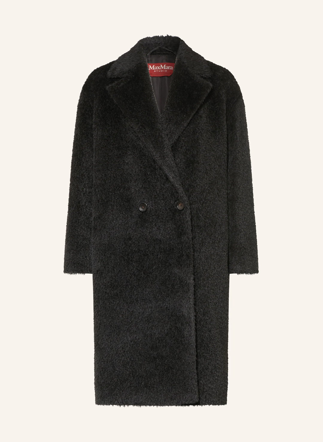 Urbano Faux Fur Coat with Alpaca - Black