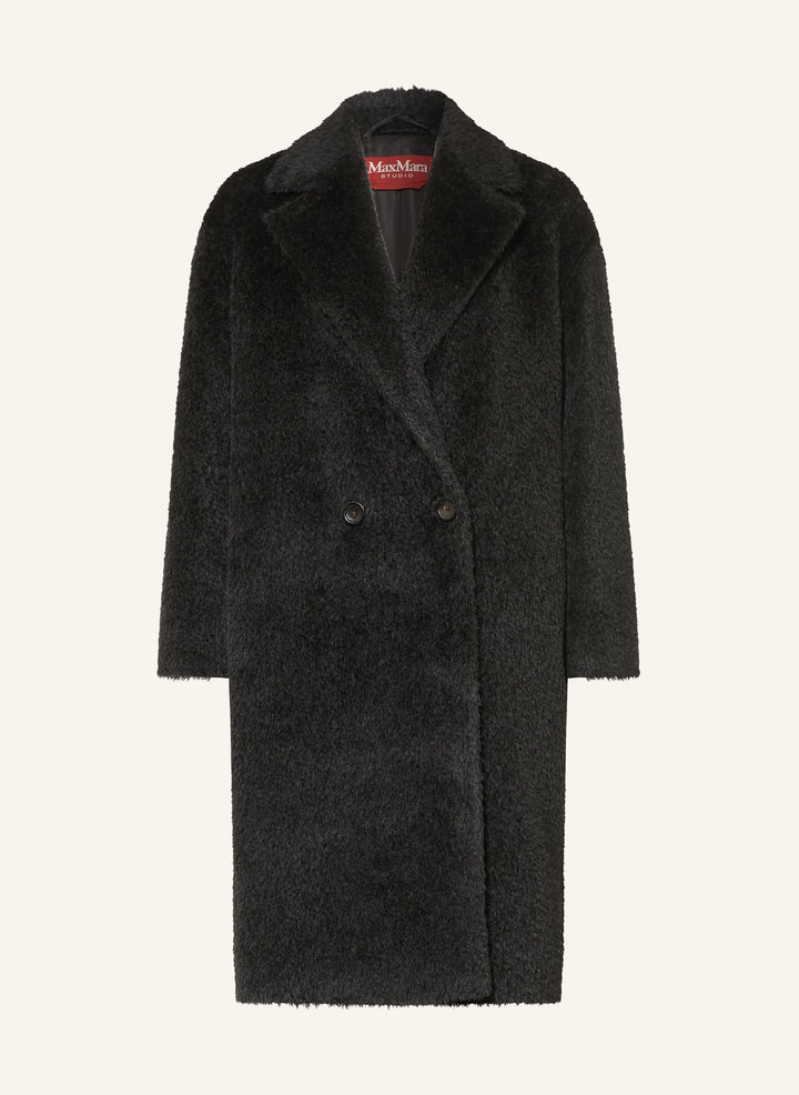 Urbano Faux Fur Coat with Alpaca - Black