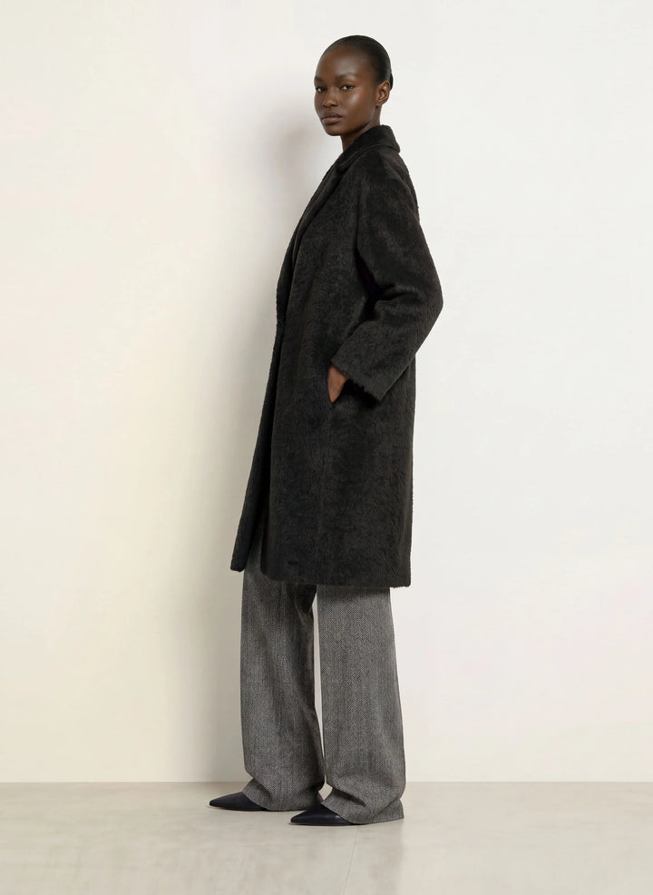 Urbano Faux Fur Coat with Alpaca - Black