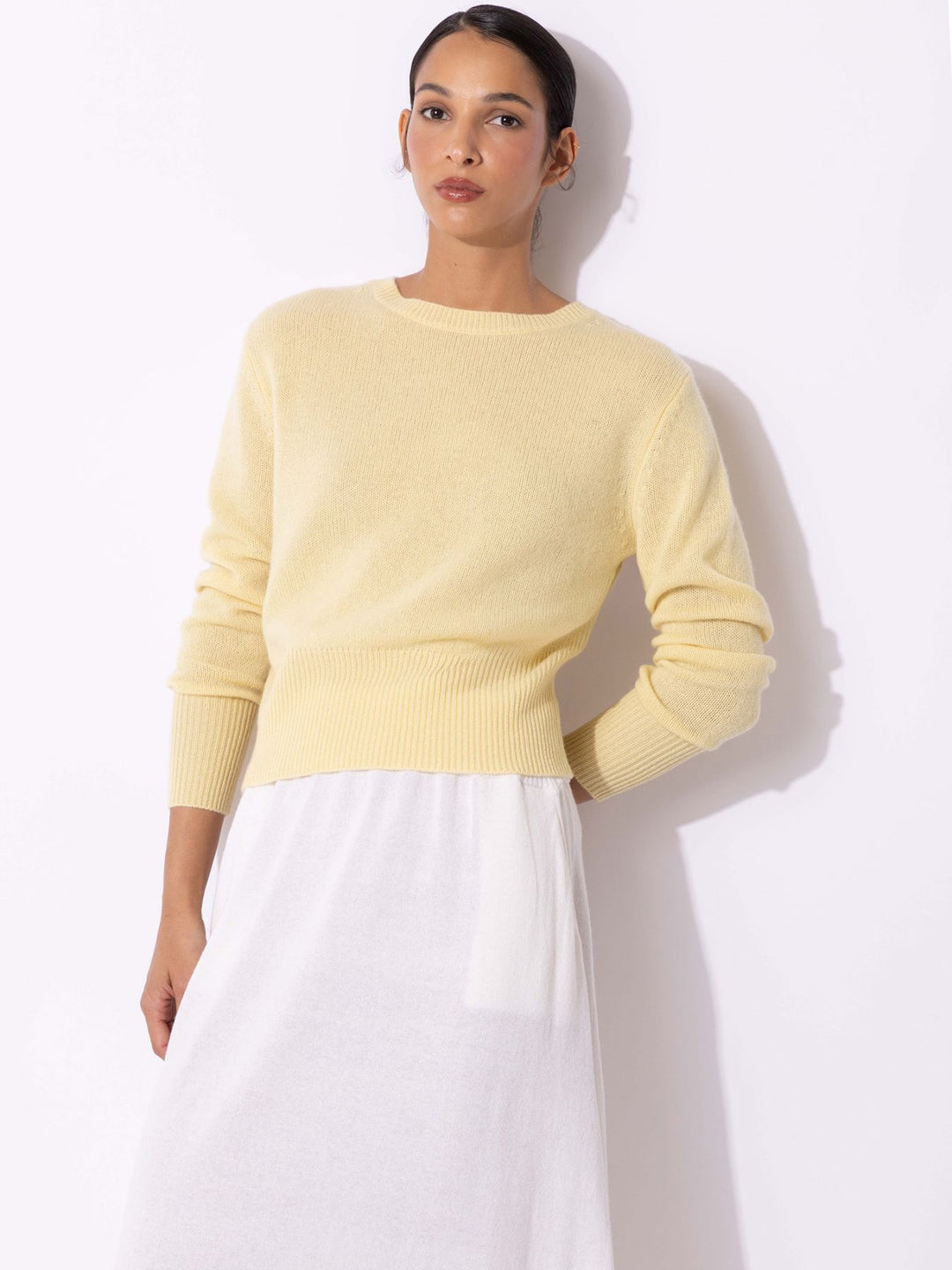 Boatneck Rib Cuff Pullover - Vanilla