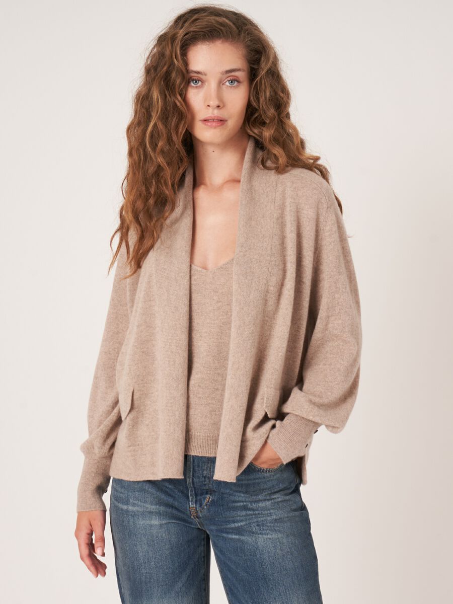 Gathered Sleeve Cardigan