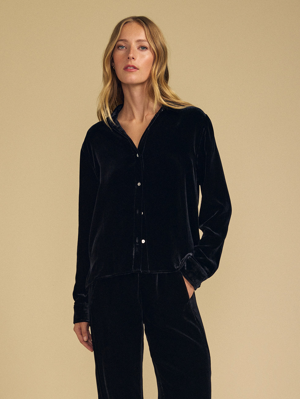 Velvet Button Down