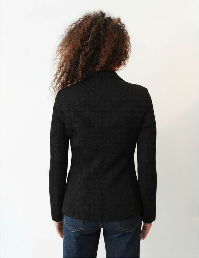 Single Button Honeycomb Jacket