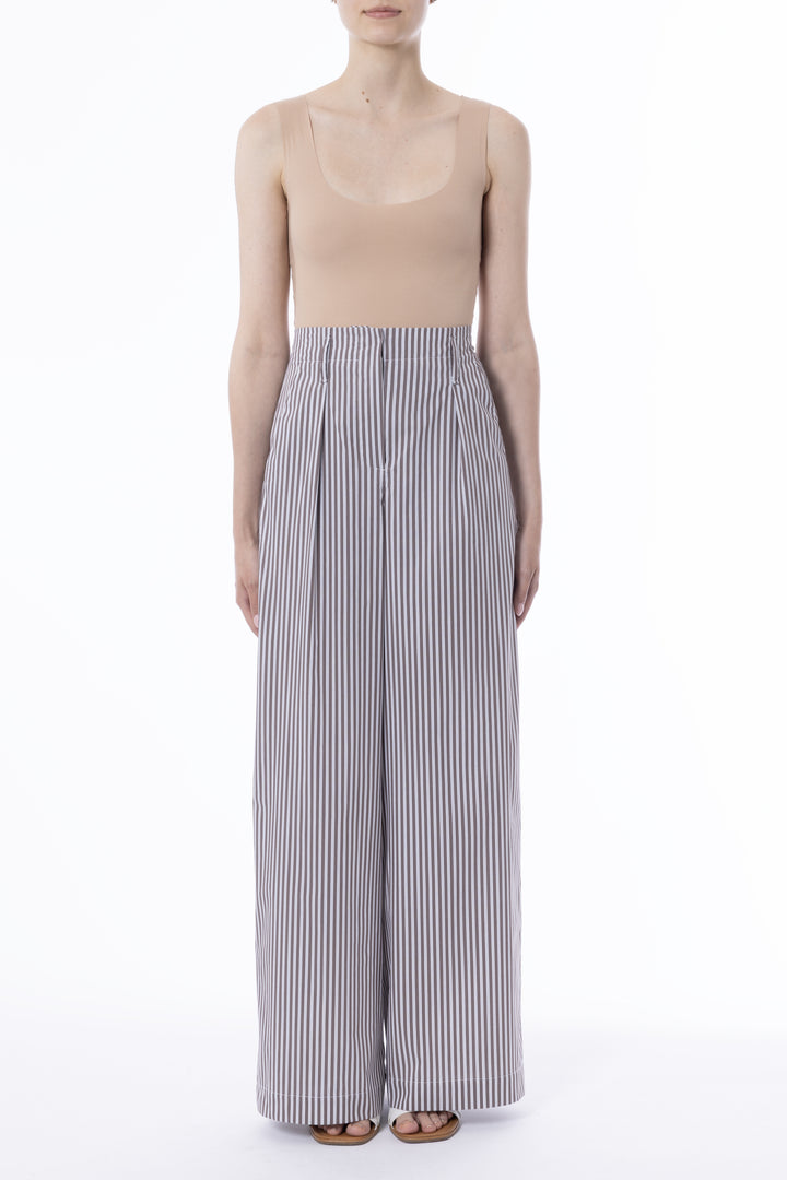 Stripe Pant - White/Brown
