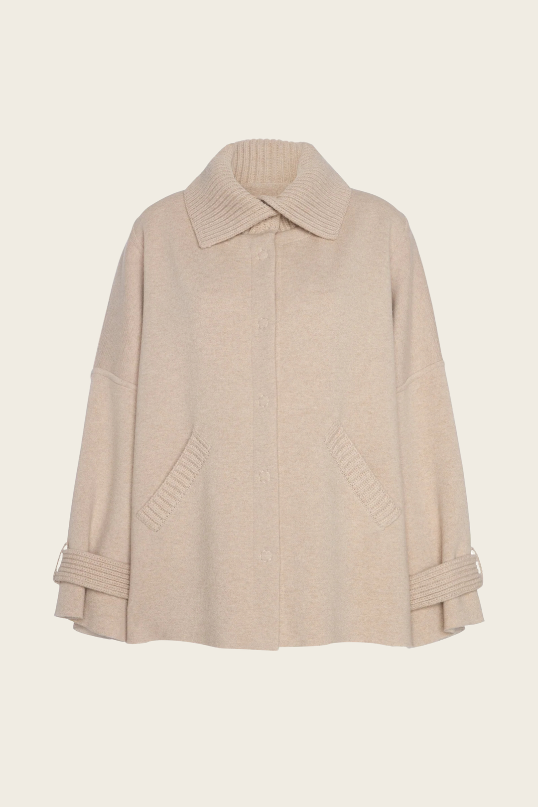 Jacket With Knit Collar