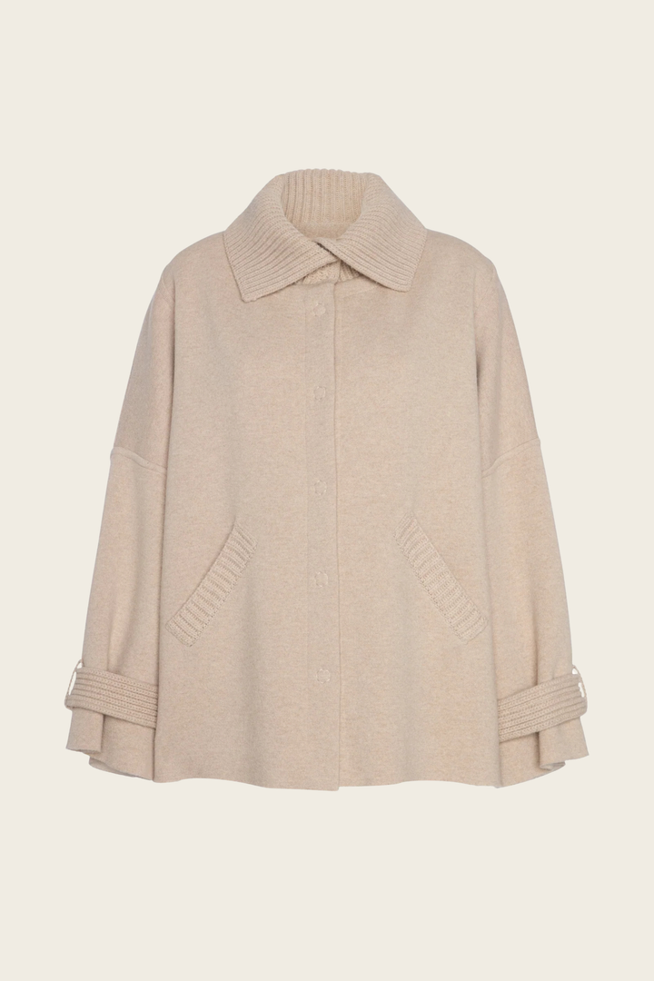 Jacket With Knit Collar