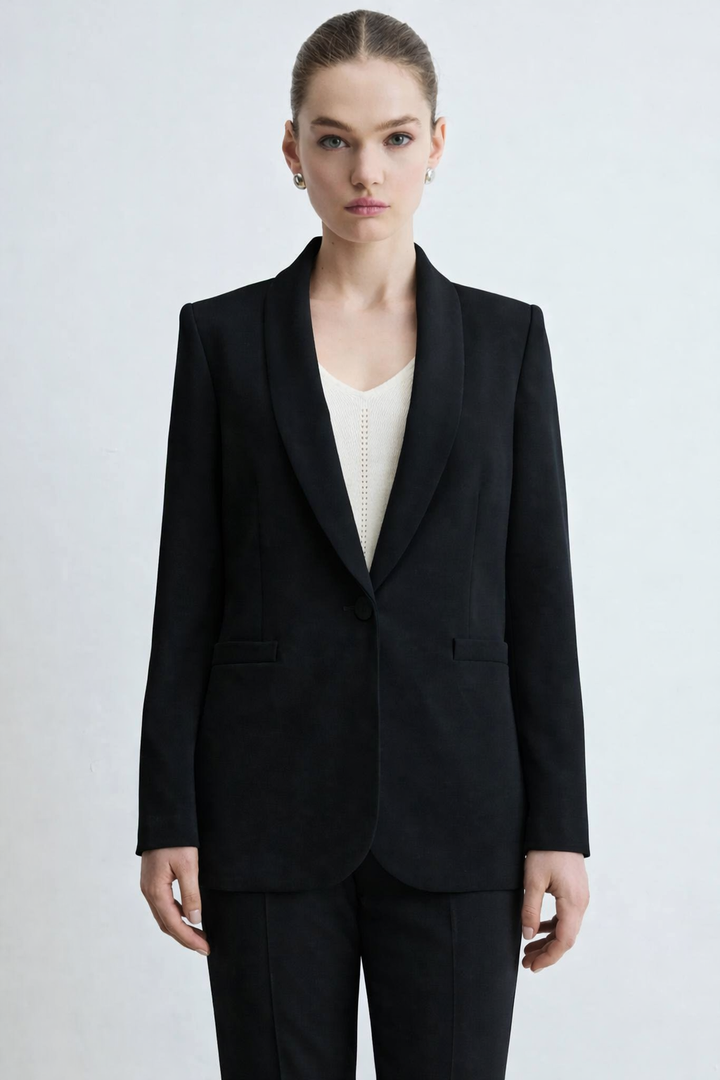 Shawl Collar Fluid Jacket
