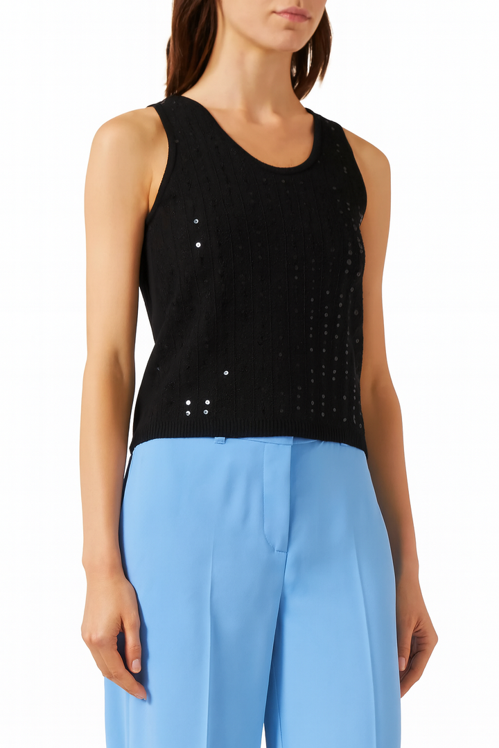 Siena2 Black Sequin Tank