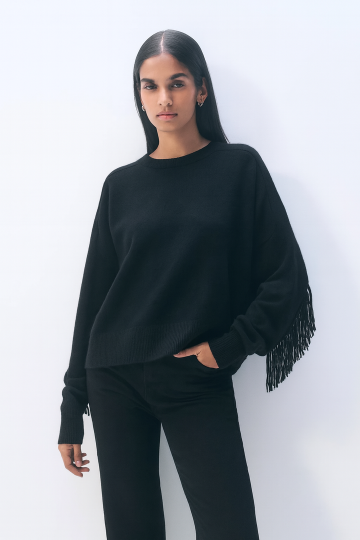 Cashmere Luxe Fringe Sweater