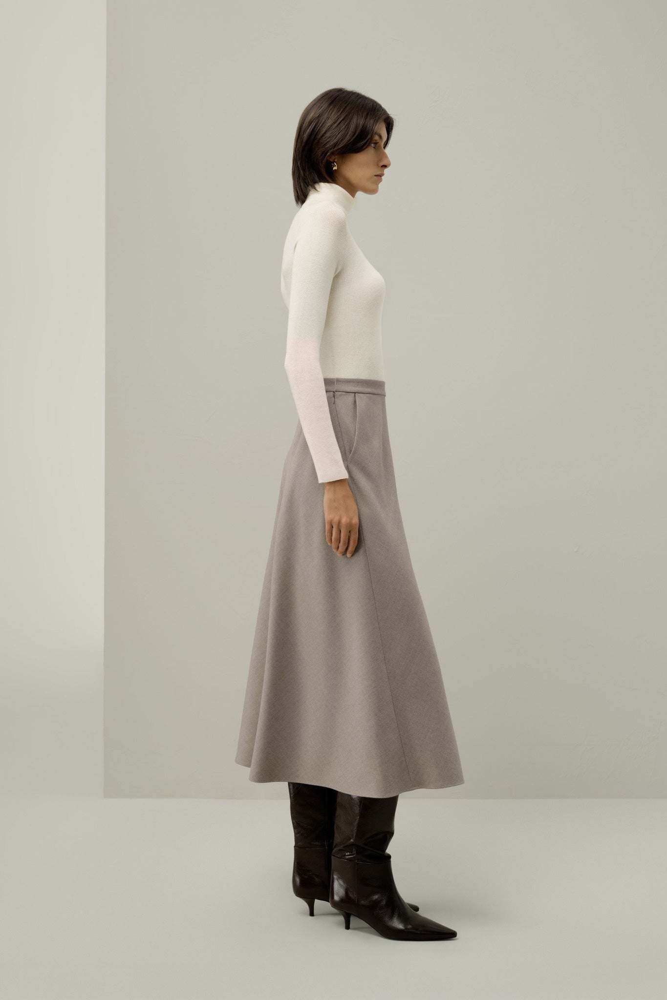 A Line Wool Flannel Skirt – LIANA NYC