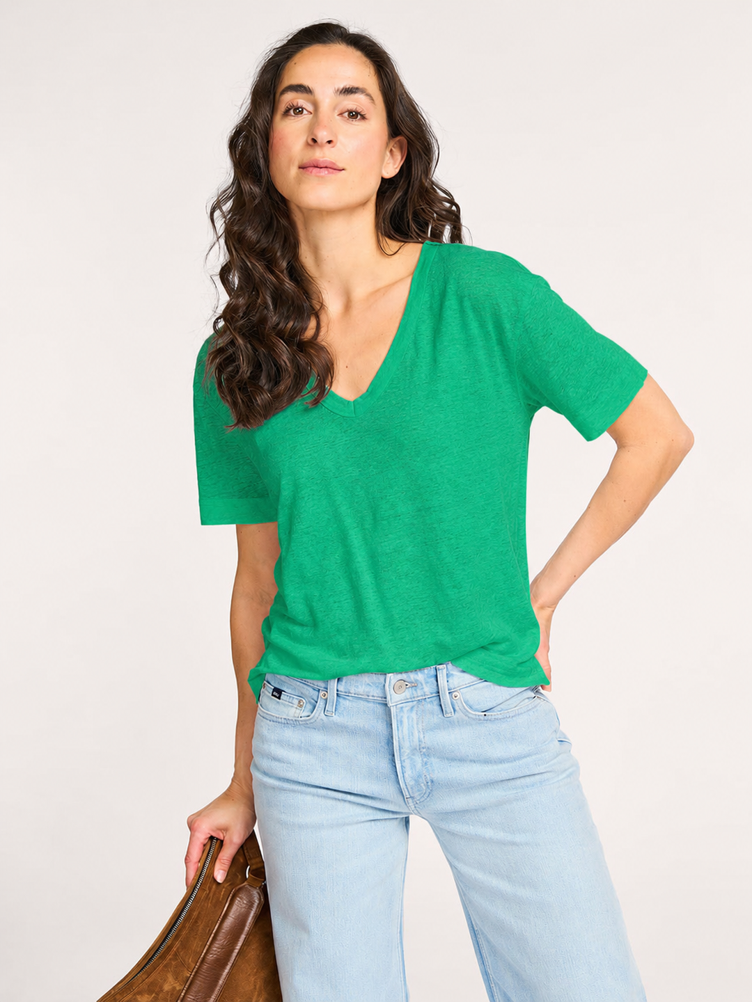 Stretch Linen Shortsleeve Semi Relaxed Shirt