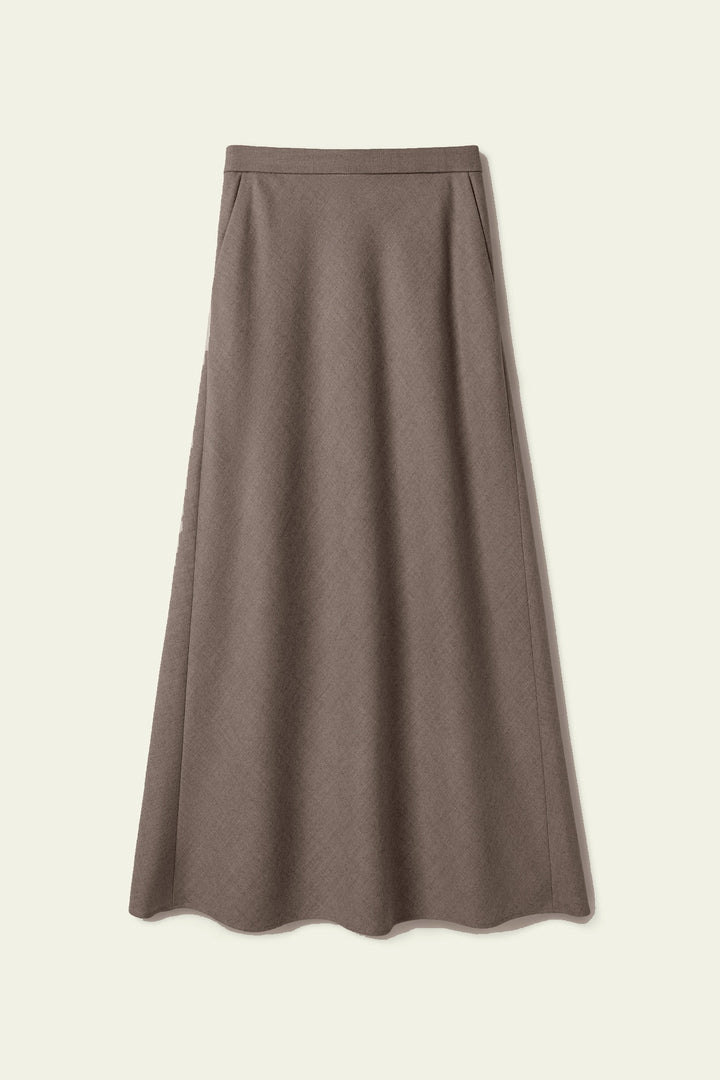 A Line Wool Flannel Skirt