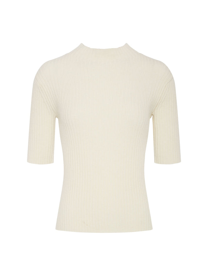 High Neck Ribbed Top