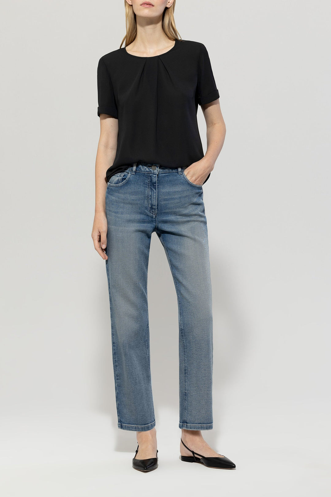 Flowing Short-sleeved Blouse Shirt