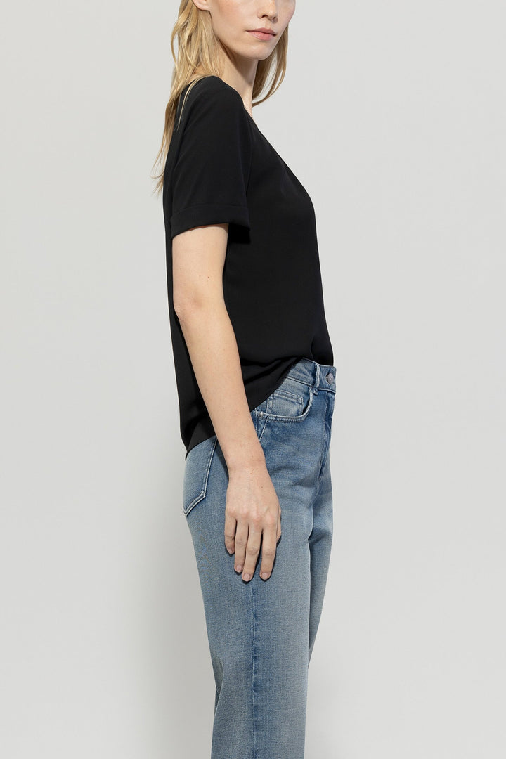 Flowing Short-sleeved Blouse Shirt