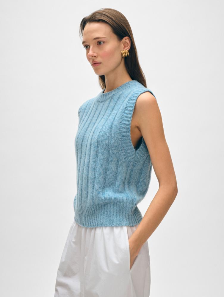 Cashmere Marled Wide Ribbed Shell