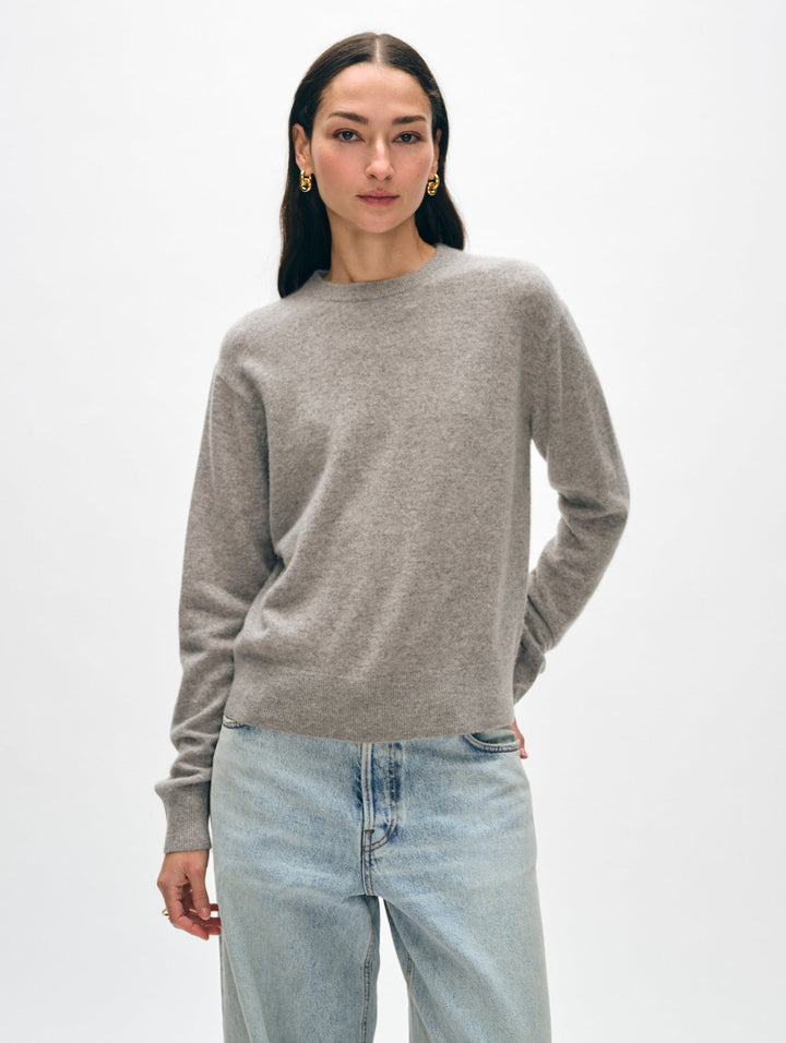Cashmere Crew - Grey Heather