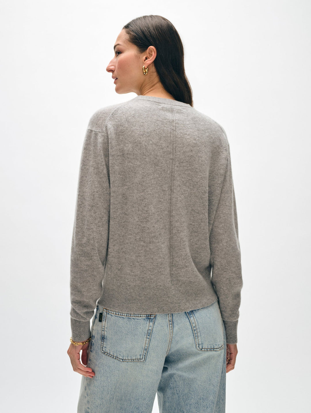 Cashmere Crew - Grey Heather