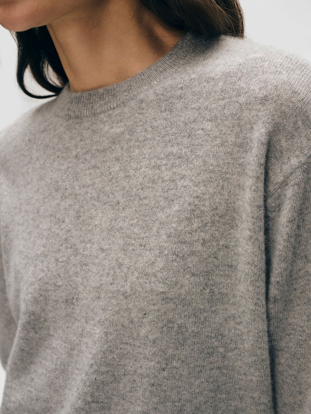 Cashmere Crew - Grey Heather