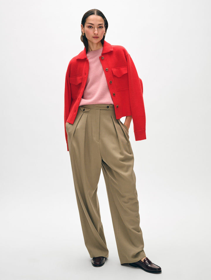 Cashmere Luxe Shacket - Dessert Red