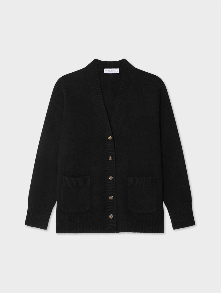 Cashmere Luxe Pocket Cardigan - Black