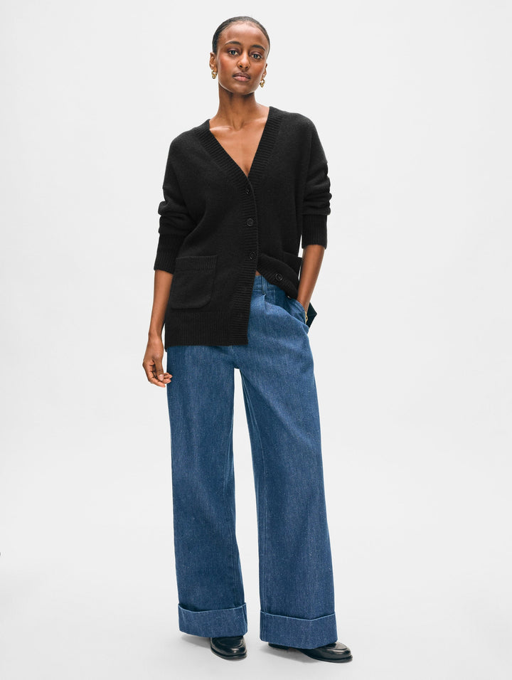 Cashmere Luxe Pocket Cardigan - Black