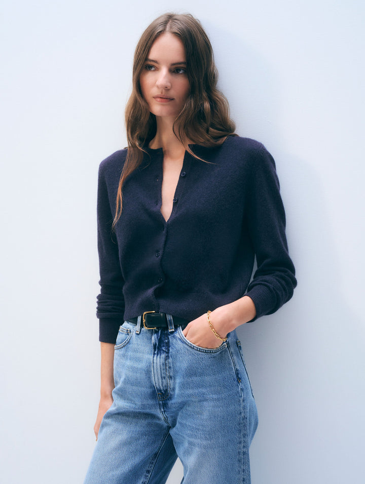 Cashmere Crewneck Cardigan