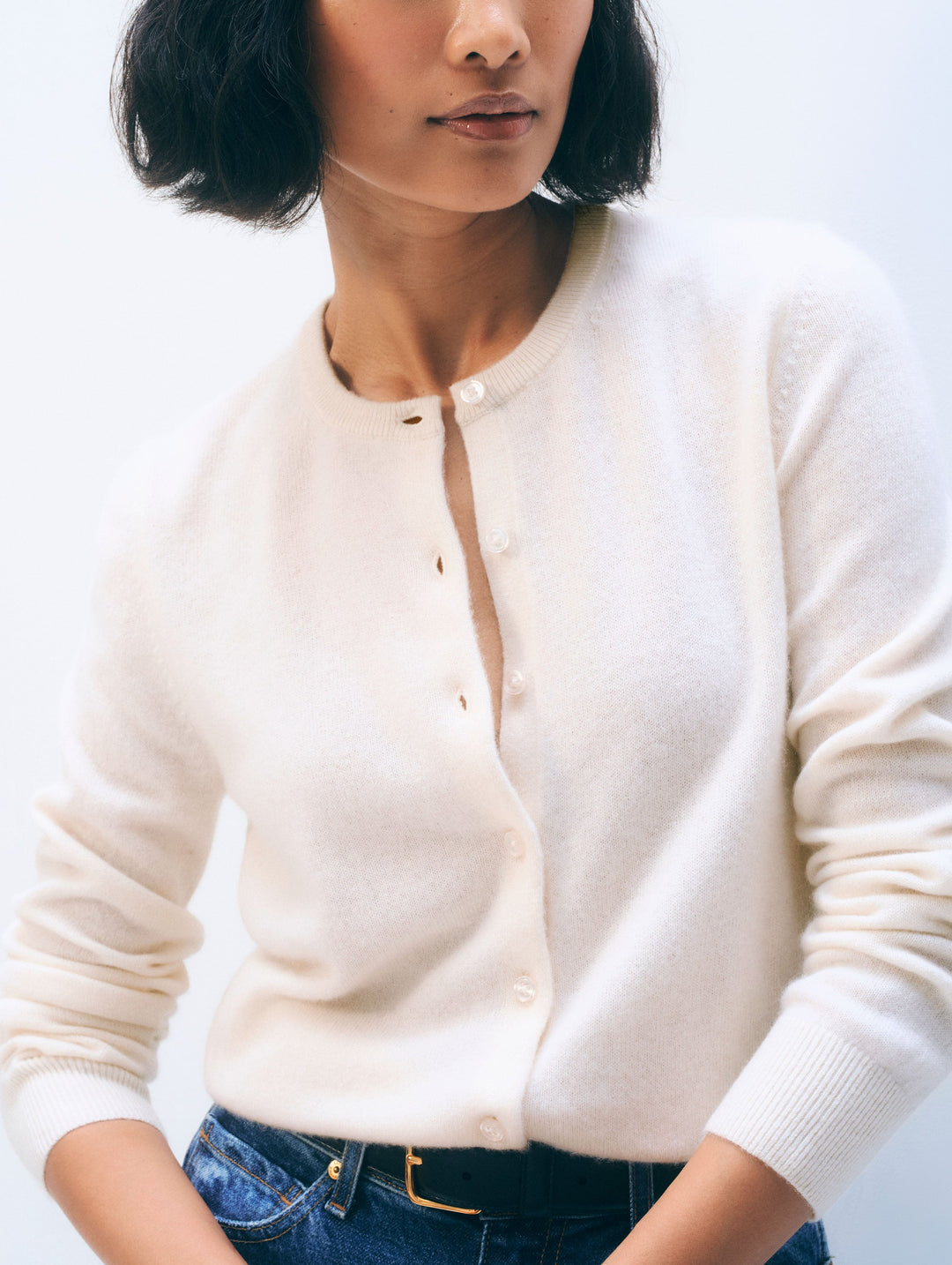 Cashmere Crewneck Cardigan