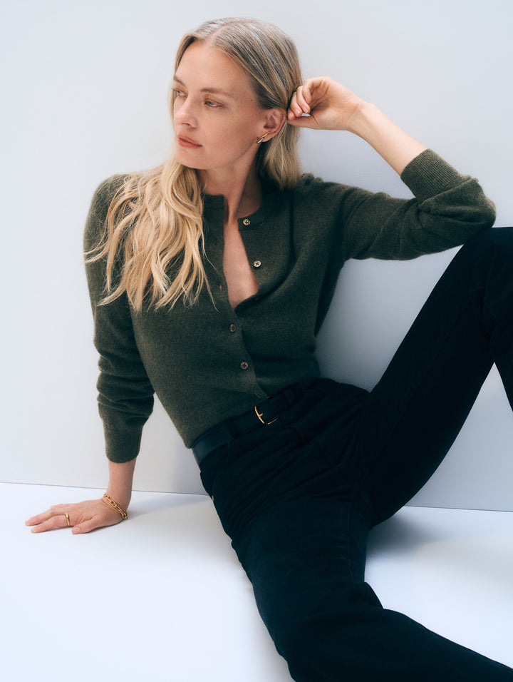 Cashmere Crewneck Cardigan