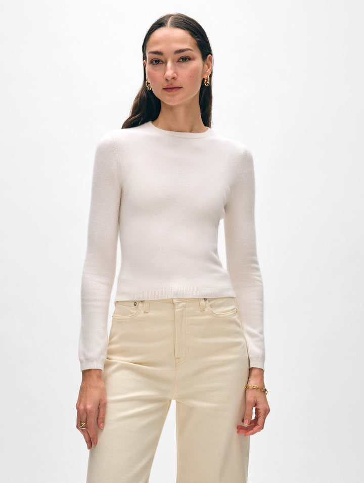 Cashmere Slim Crewneck - Soft White