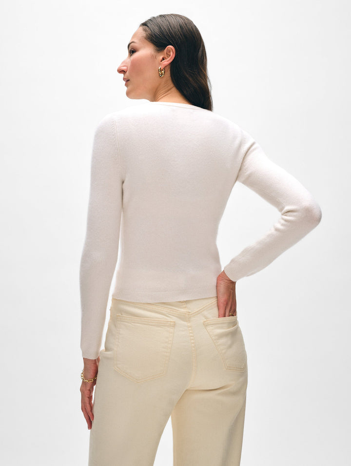 Cashmere Slim Crewneck - Soft White