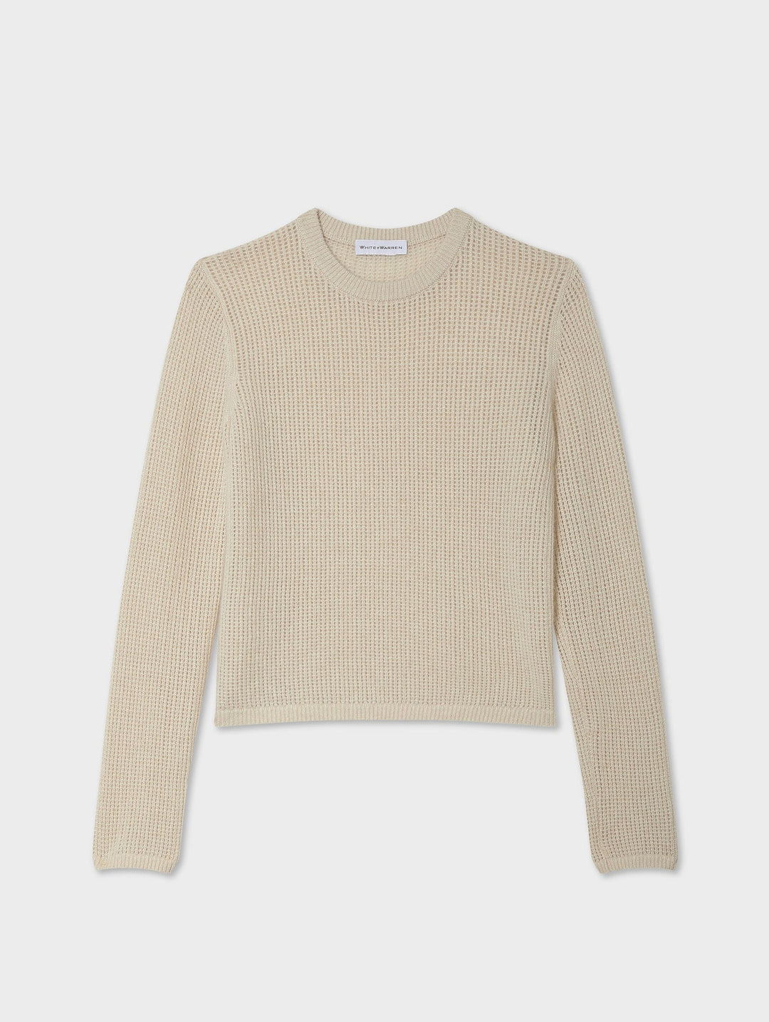Cashmere Waffle Mesh Crew - Natural Heather